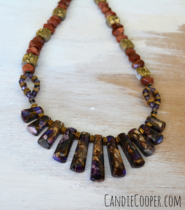 Stone necklace from Candie Cooper and Jesse James Beads #jewelrymaking