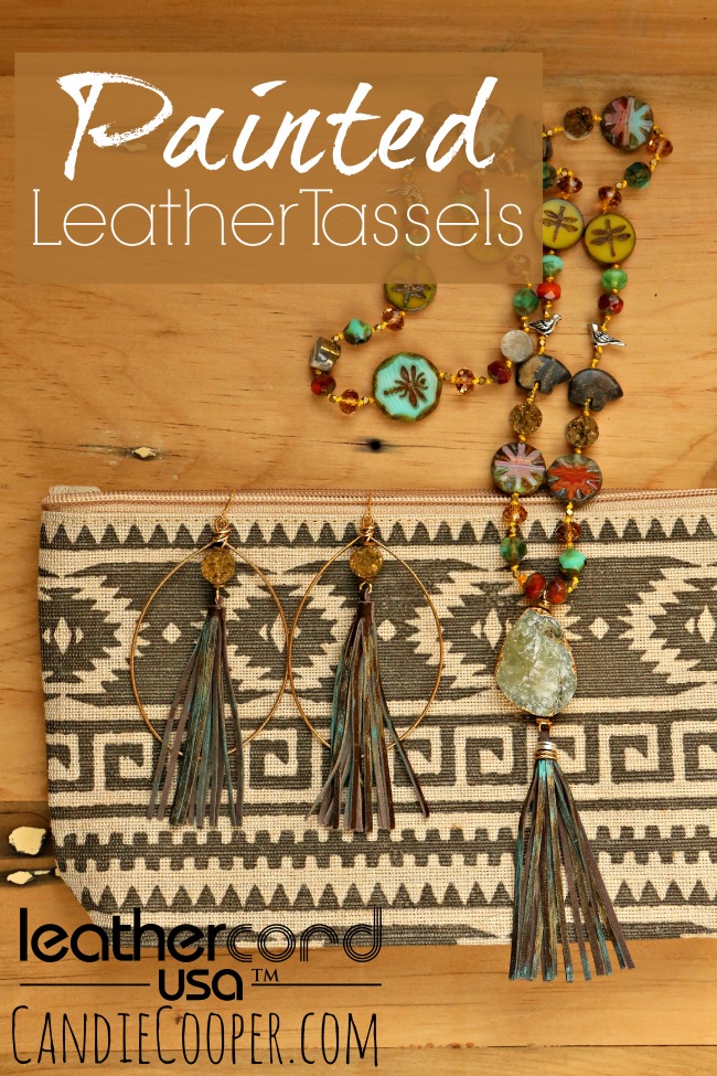 Painted Leather Leathercord USA Tassels from Candie Cooper