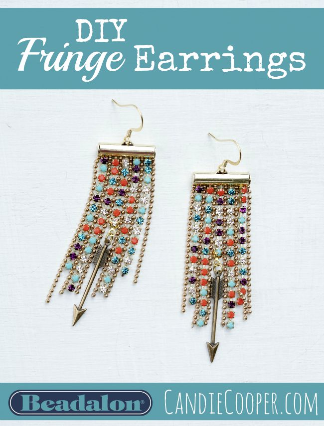 DIY Fringe Earrings Make them in less than 30 minutes with Beadalon slide connector findings