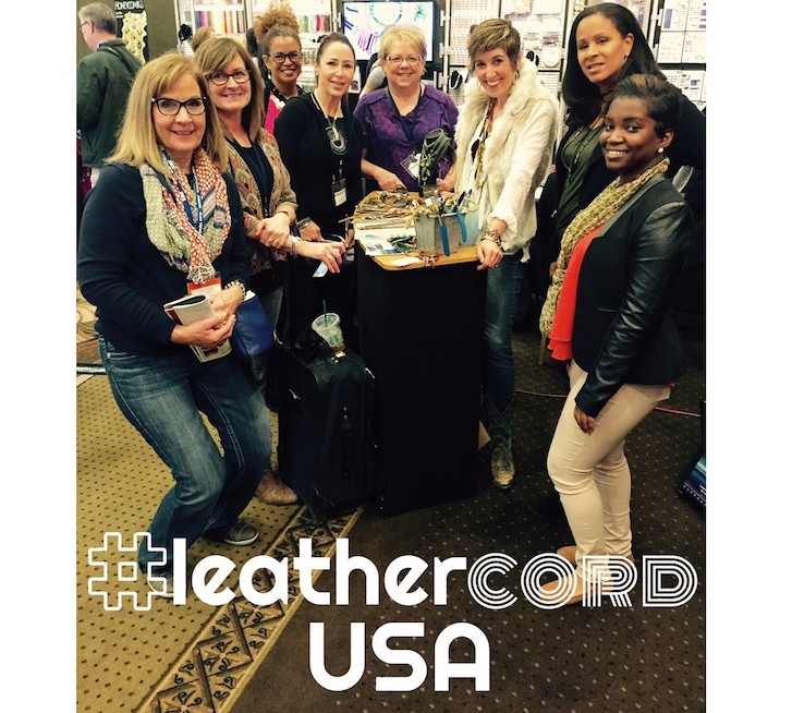 Candie Cooper demoing in the LeatherCordUSA booth at the To Bead True Blue