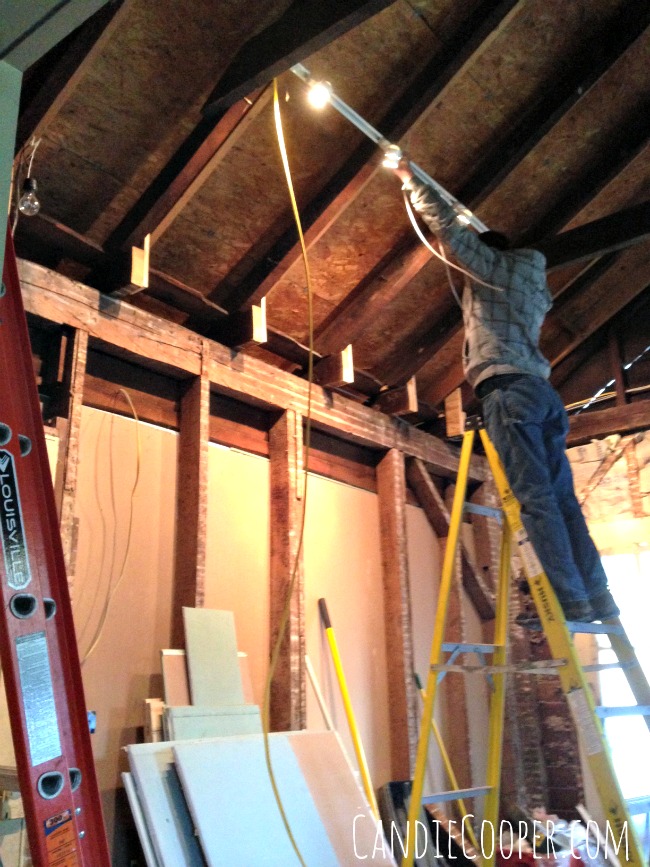 Vaulting ceiling and adding track lights