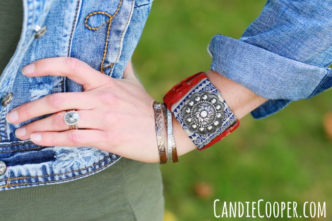 Candie Cooper Leather and Metal Cuffs