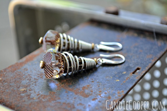 Earring Tutorial with DIY Wrapped Bead Cones on Candie Cooper's Blog