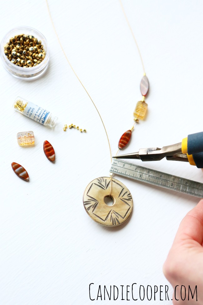 DIY Jewelry Making flat crimping illusion necklace