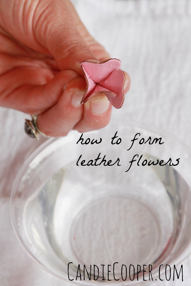 How to form leather flowers with water