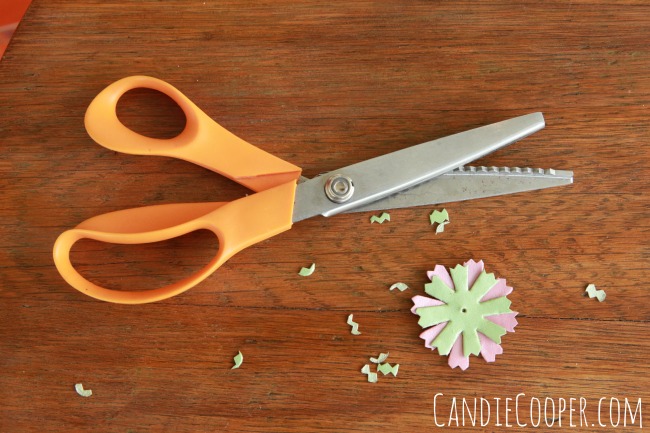 Ideas for altering leather cord usa flowers- pinking shears