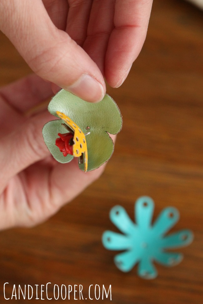 Making Jewelry  leather flower pins