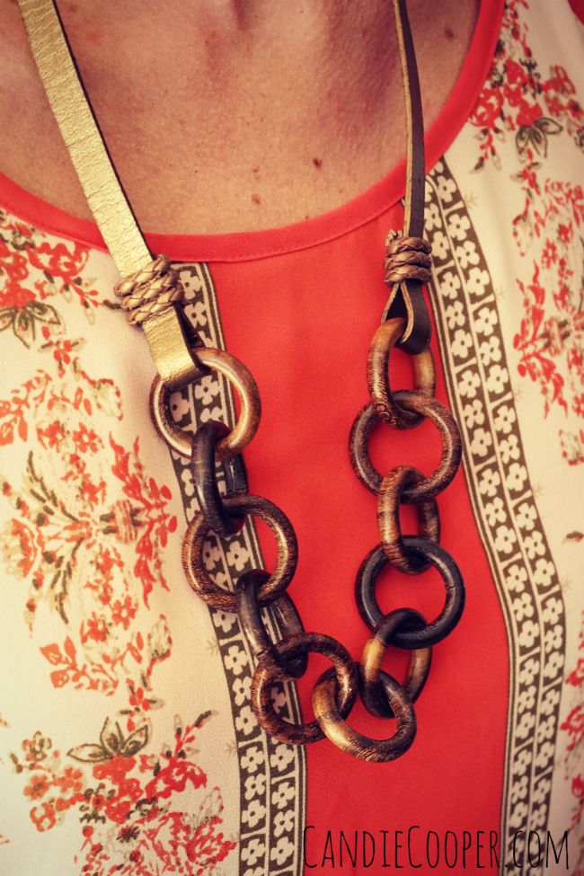 DIY Jewelry Making  LeatherCord USA  Leather and Wood Chain necklace from Candie Cooper