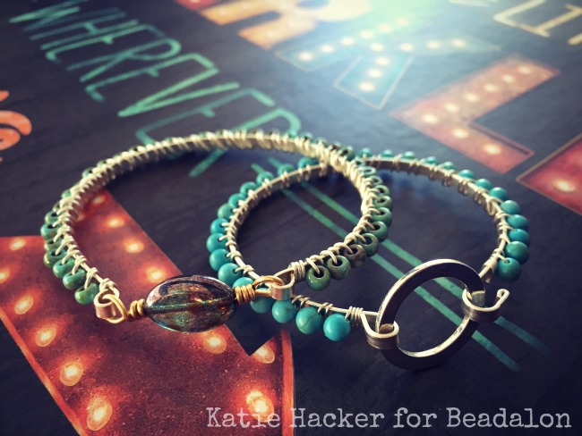 Jewlery Making Wire wrapped bracelets by Katie Hacker for Beadalon with Artistic Wire