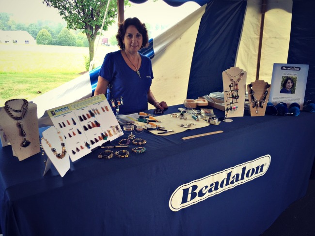 Sandra Lupo demoing her Conetastic tool at the Beadalon Tent Sale
