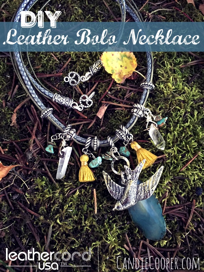 DIY Leather Bolo Necklace from LeatherCordUSA.com