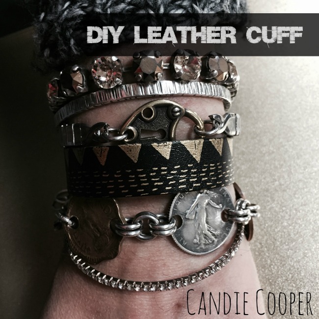 DIY Leather Jewelry Doodled on leather cuff bracelet for an easy bracelet