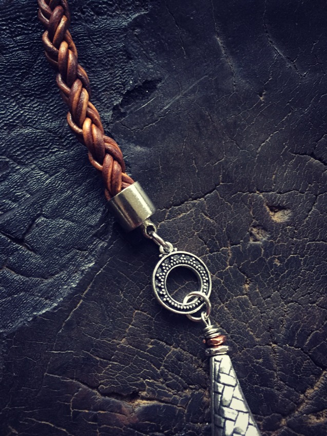 DIY Jewelry Making--use a toggle clasp ring for a connection.