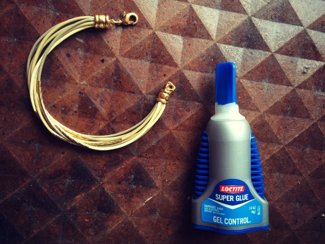 Use Loctite glue gel for leather jewelry making