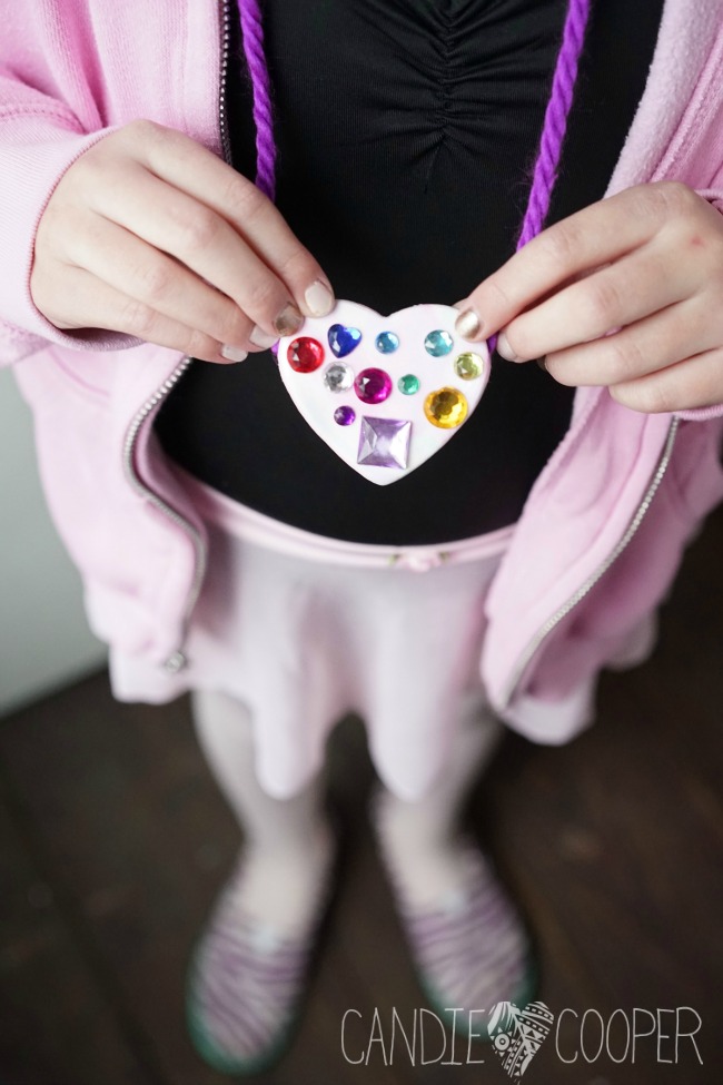Children's Valentines craft idea--make a necklace with air dry Hearty Clay