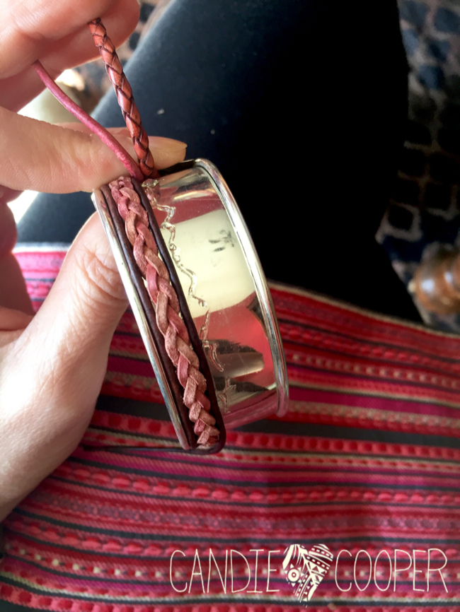 DIY Leather Jewelry Making: How to make a cuff bracelet with inlaid leather on Candie Coopers blog9